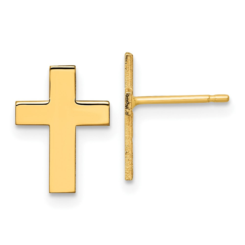 10K Gelbgold Poliert Kreuz Ohrringe