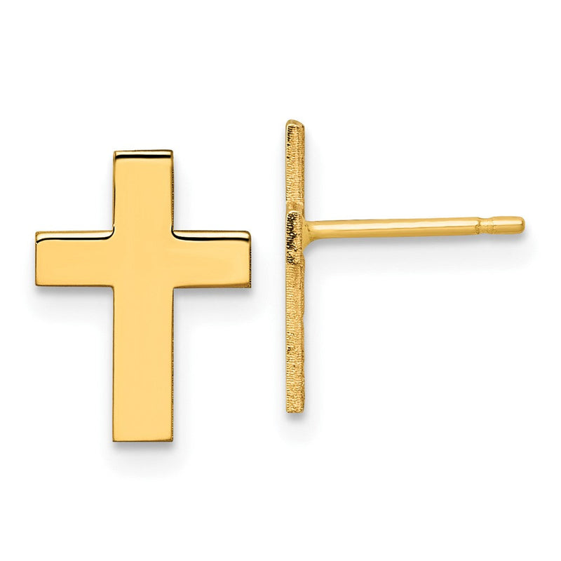 10K Gelbgold Poliert Kreuz Ohrringe