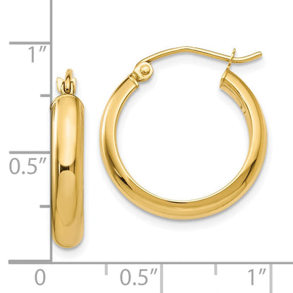 10K Gelbgold Rund Röhre Creolen