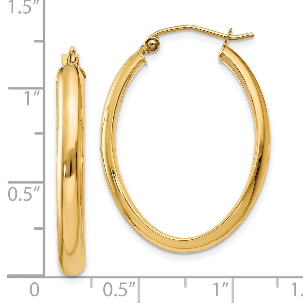 10K Gelbgold Poliert 3.5mm Oval Creolen