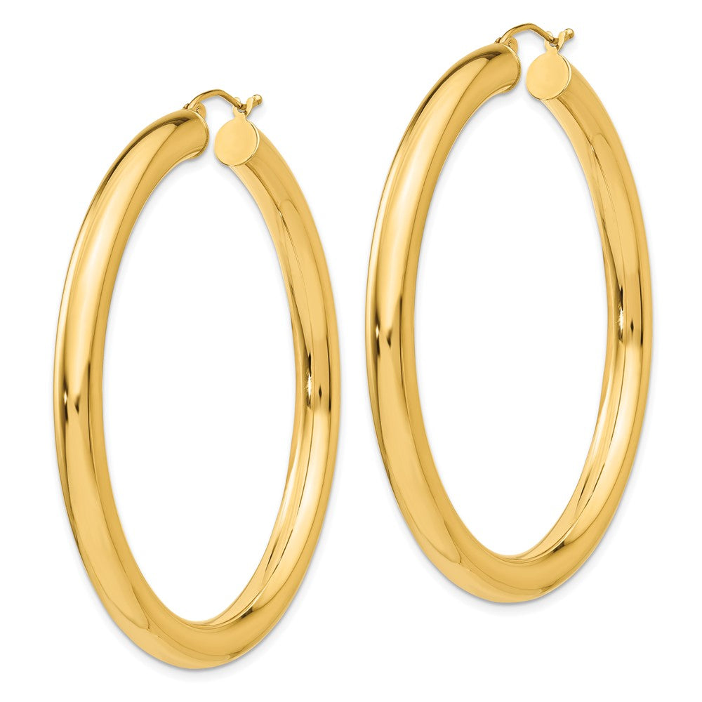10K Gelbgold Poliert 5mm Röhre Creolen