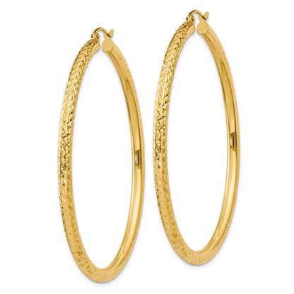 10K Gelbgold Diamantiert 3mm Rund Creolen