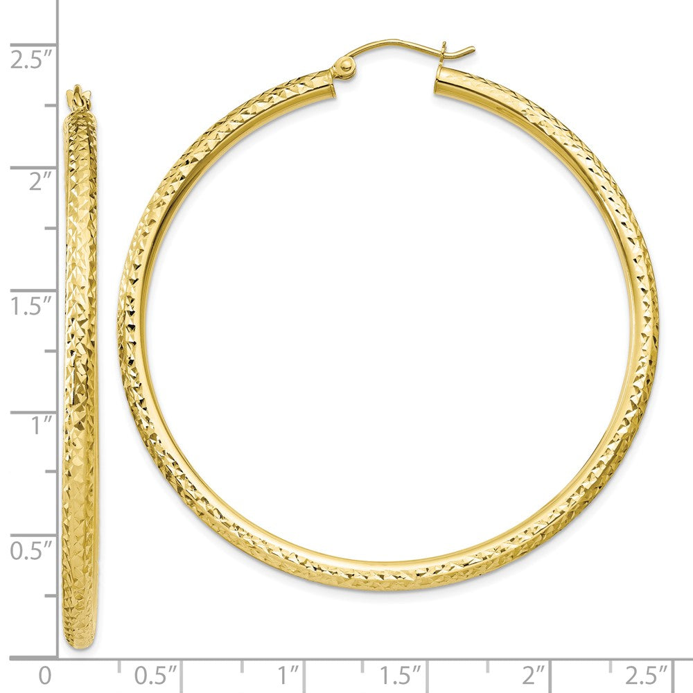 10K Gelbgold Diamantiert 3mm Rund Creolen