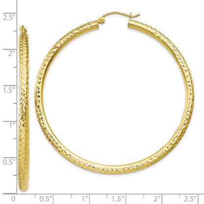 10K Gelbgold Diamantiert 3mm Rund Creolen