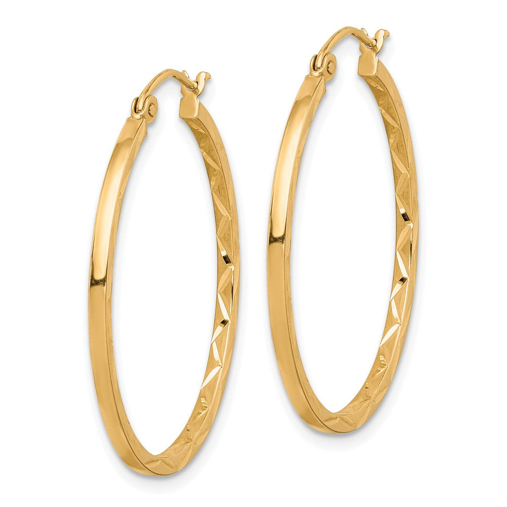10K Gelbgold 1.5x30mm Diamantiert Creolen
