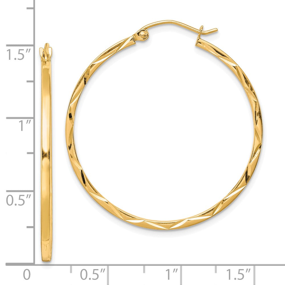 10K Gelbgold 1.5x35mm Diamantiert Creolen