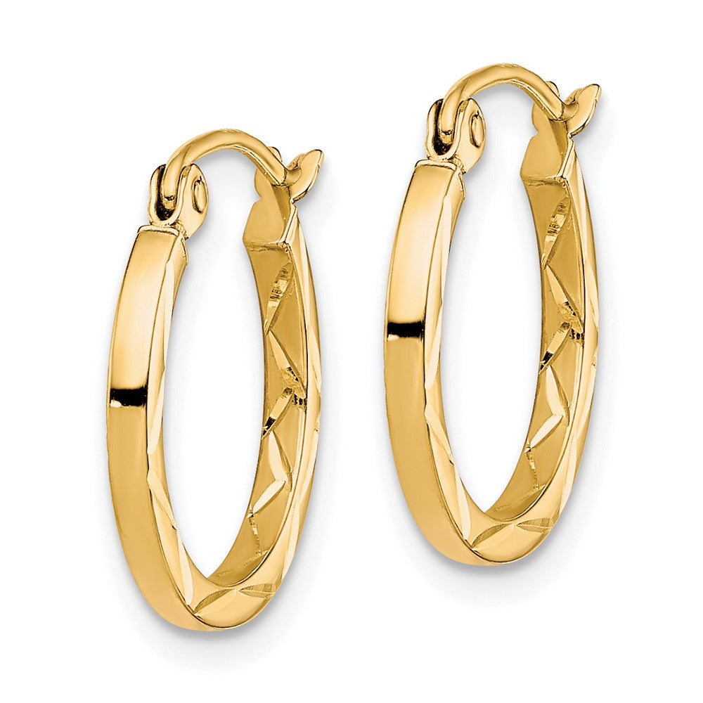 10K Gelbgold 1.5x15mm Diamantiert Creolen