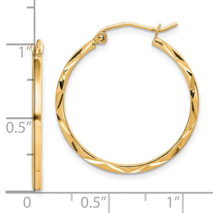 10K Gelbgold 1.5x25mm Diamantiert Creolen