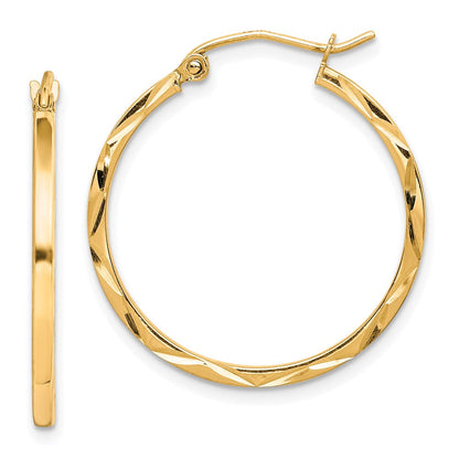 10K Gelbgold 1.5x25mm Diamantiert Creolen