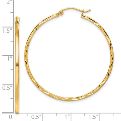 10K Gelbgold 1.5x40mm Diamantiert Creolen