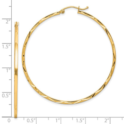 10K Gelbgold 1.5x50mm Diamantiert Creolen