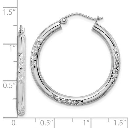 10K Weißgold Schliff 3mm Creolen