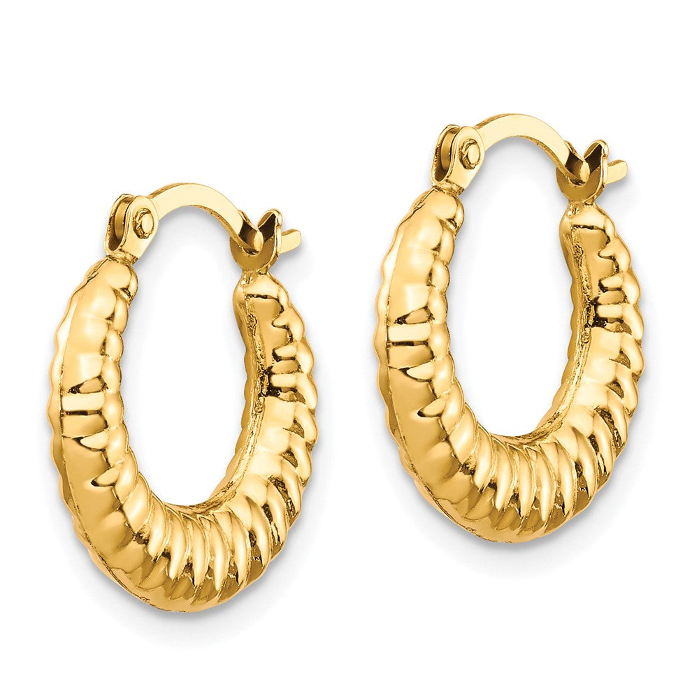10K Gelbgold Gewellt Hohl Creolen