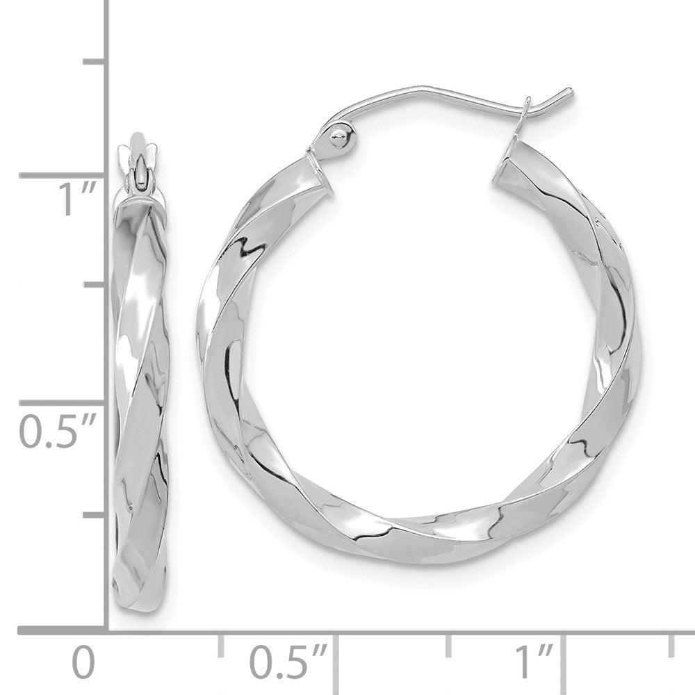 10K Weißgold 3mm Gedreht Creolen