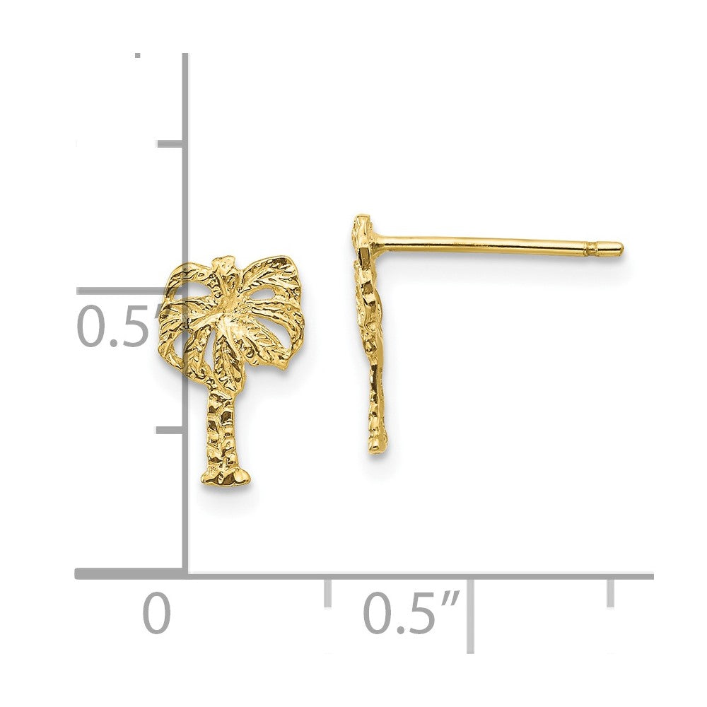 10K Gelbgold Palme Baum Ohrstecker