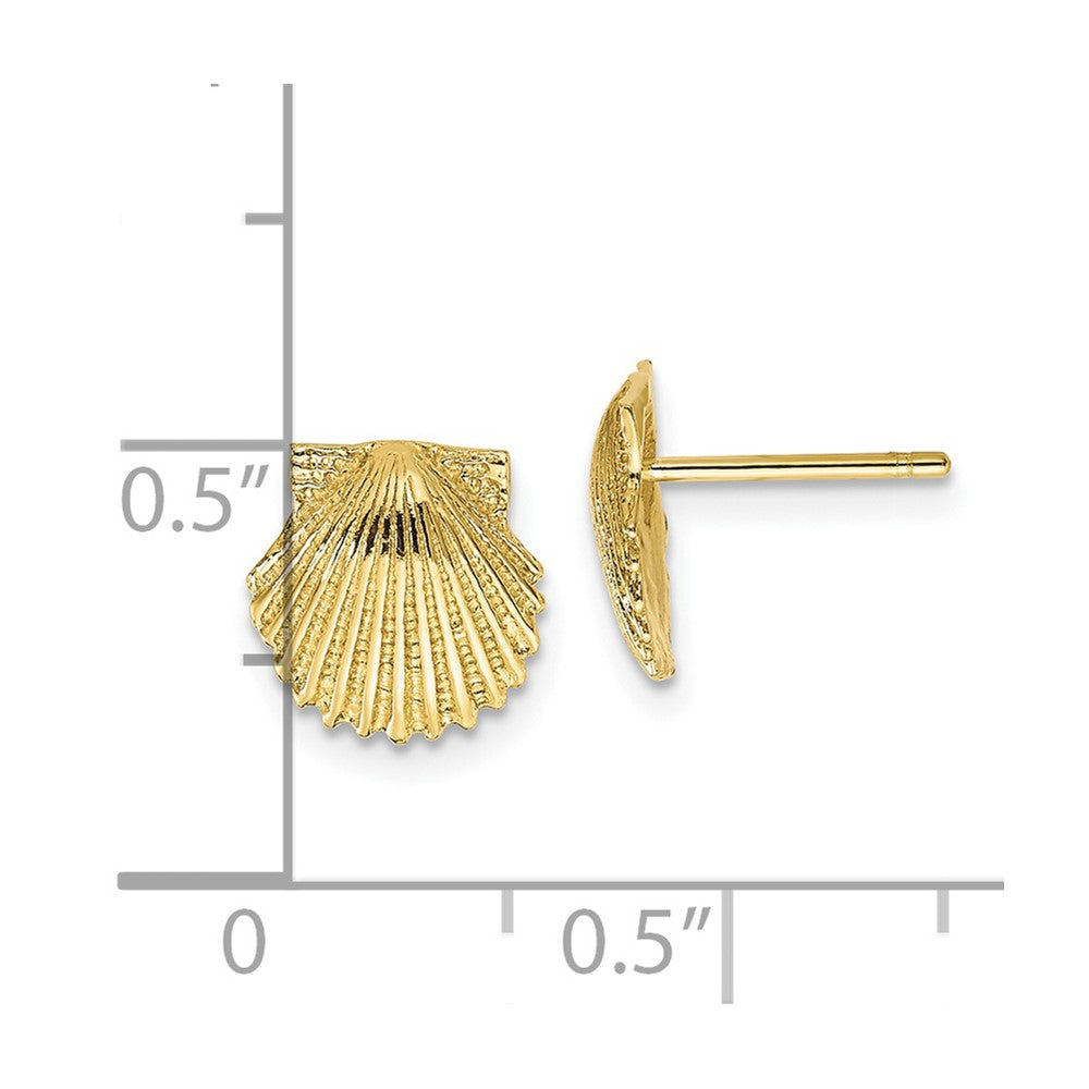 10K Gelbgold Muschel Ohrstecker