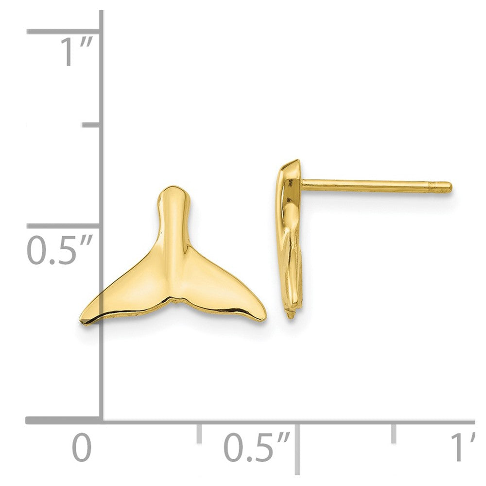 10K Gelbgold Wal Schwanz Ohrstecker