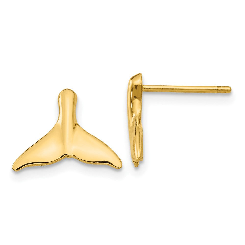 10K Gelbgold Wal Schwanz Ohrstecker