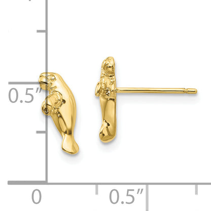 10K Gelbgold Mini Manatee Ohrstecker