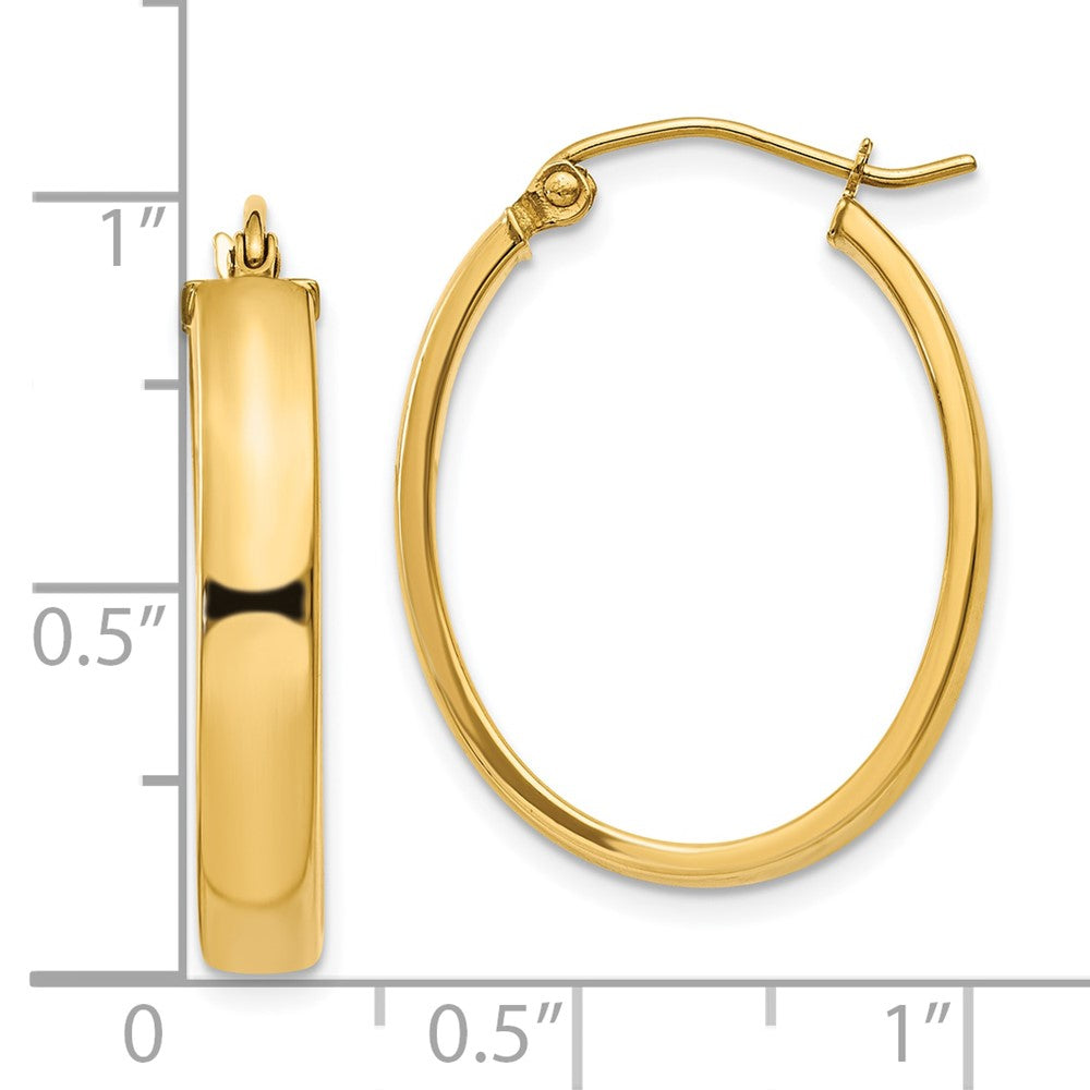 10K Gelbgold Leicht Oval Creolen