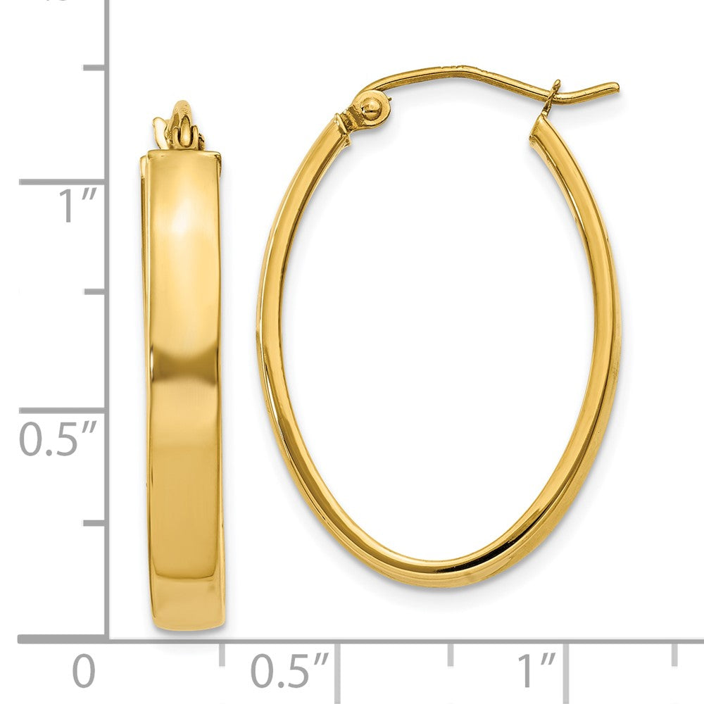 10K Gelbgold Leicht Oval Creolen