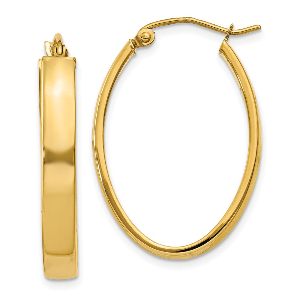 10K Gelbgold Leicht Oval Creolen