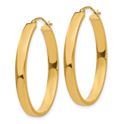 10K Gelbgold Leicht Oval Creolen