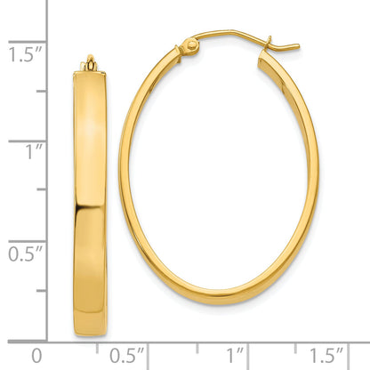 10K Gelbgold Leicht Oval Creolen