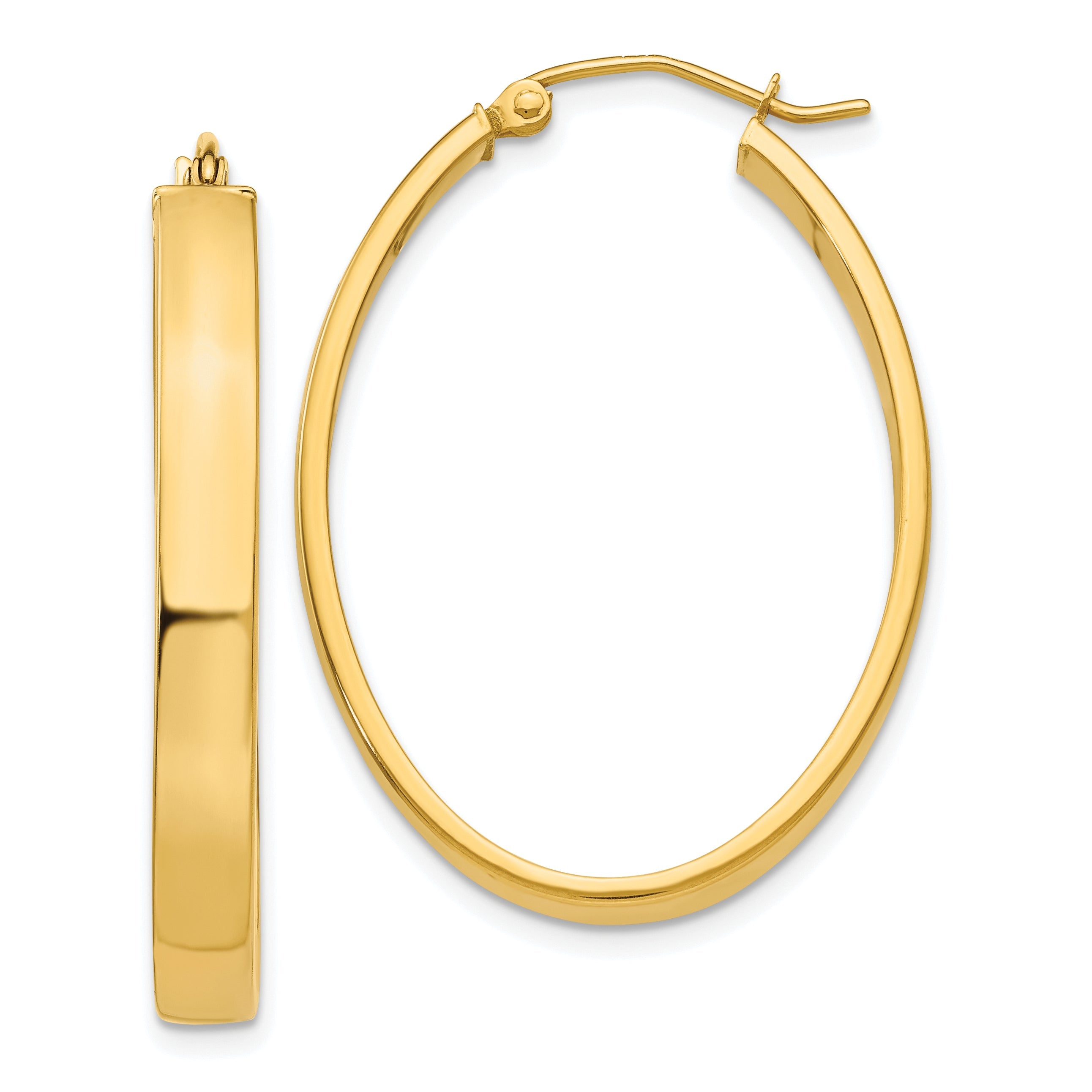 10K Gelbgold Leicht Oval Creolen
