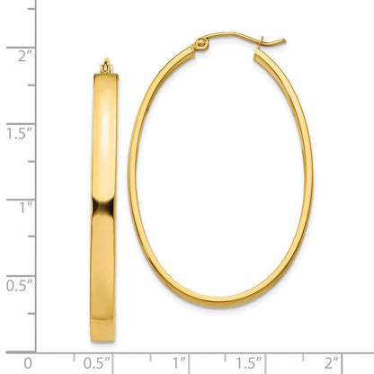10K Gelbgold Leicht Oval Creolen