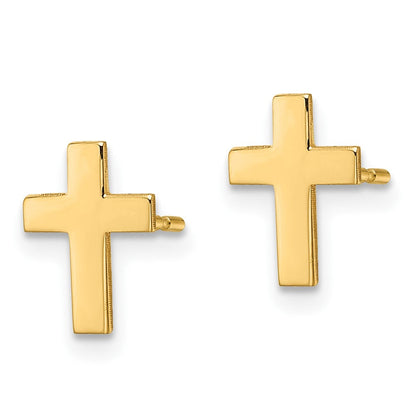 10K Gelbgold Poliert Kreuz Ohrringe