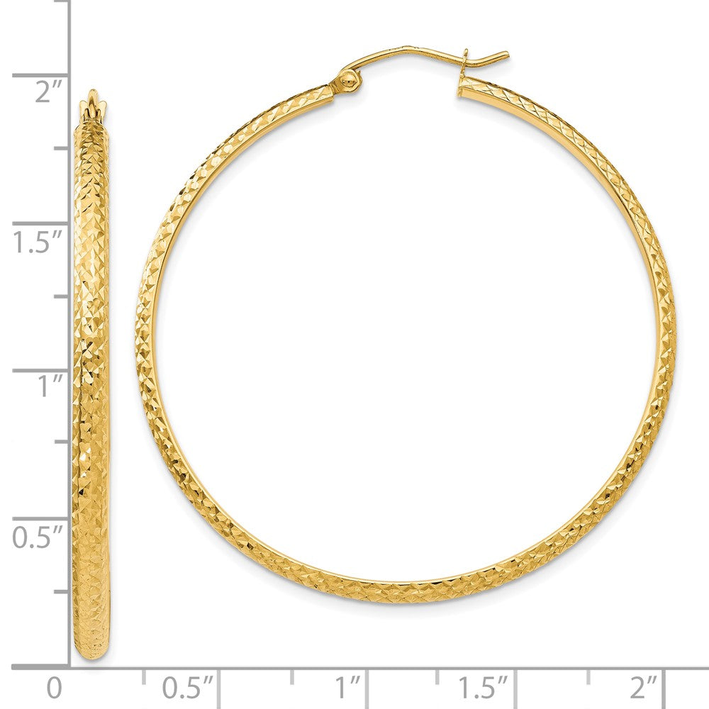 10K Gelbgold Diamantiert 2.8x46mm Hohl Creolen