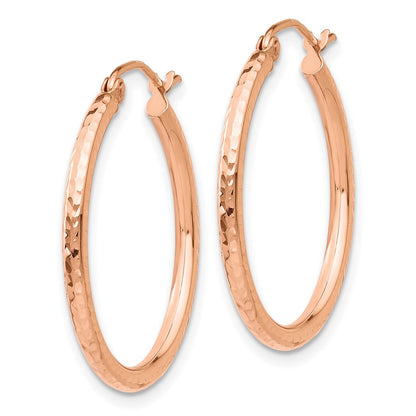 10K Roségold 10K Diamantiert Poliert Creolen
