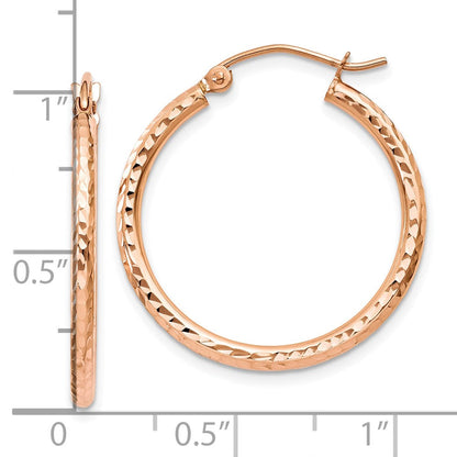10K Roségold 10K Diamantiert Poliert Creolen