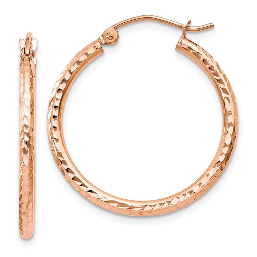 10K Roségold 10K Diamantiert Poliert Creolen