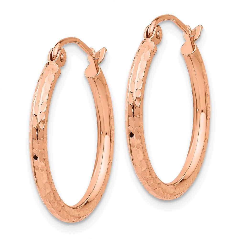 10K Roségold 10K Diamantiert Poliert Creolen
