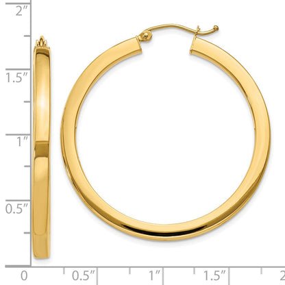 10K Gelbgold 3mm Poliert Quadratisch Creolen