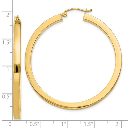 10K Gelbgold 3mm Poliert Quadratisch Creolen