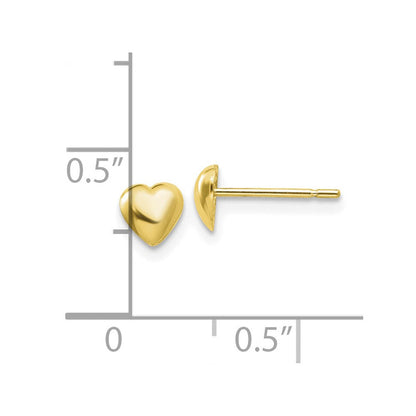 10K Gelbgold 10K Poliert Herz Ohrstecker