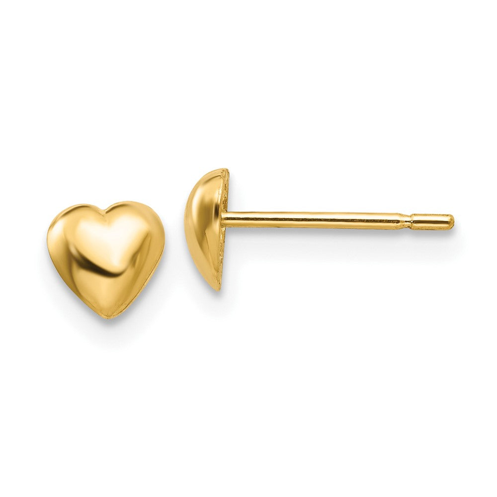 10K Gelbgold 10K Poliert Herz Ohrstecker
