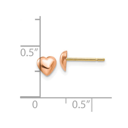 10K Roségold 10K Poliert Herz Ohrstecker