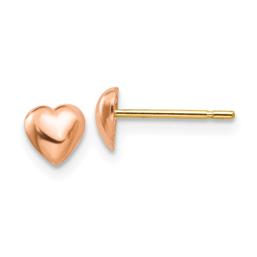 10K Roségold 10K Poliert Herz Ohrstecker