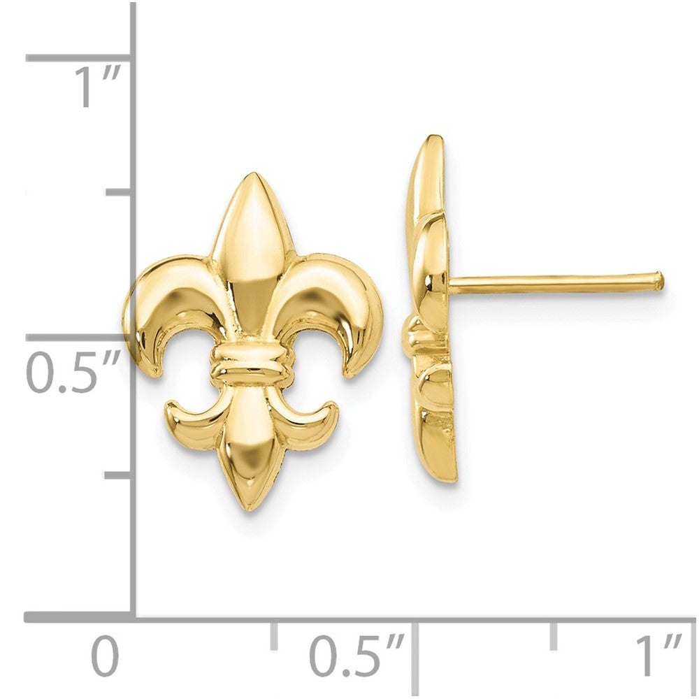 10K Gelbgold Klein Fleur-de-lis Ohrring