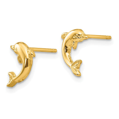 10K Gelbgold Delfin Ohrstecker