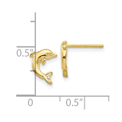 10K Gelbgold Delfin Ohrstecker