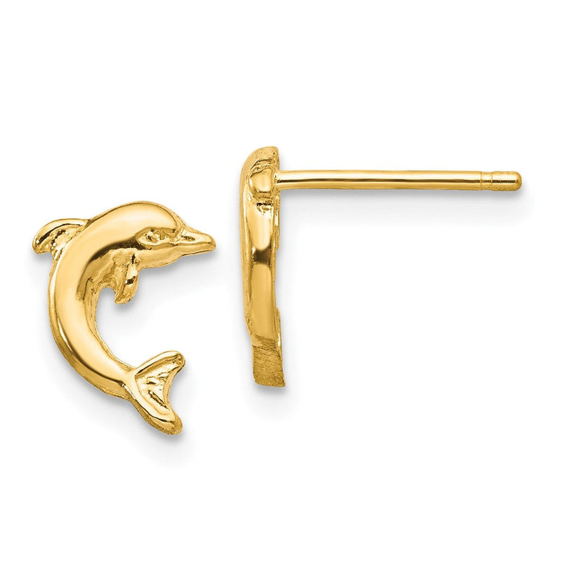10K Gelbgold Delfin Ohrstecker