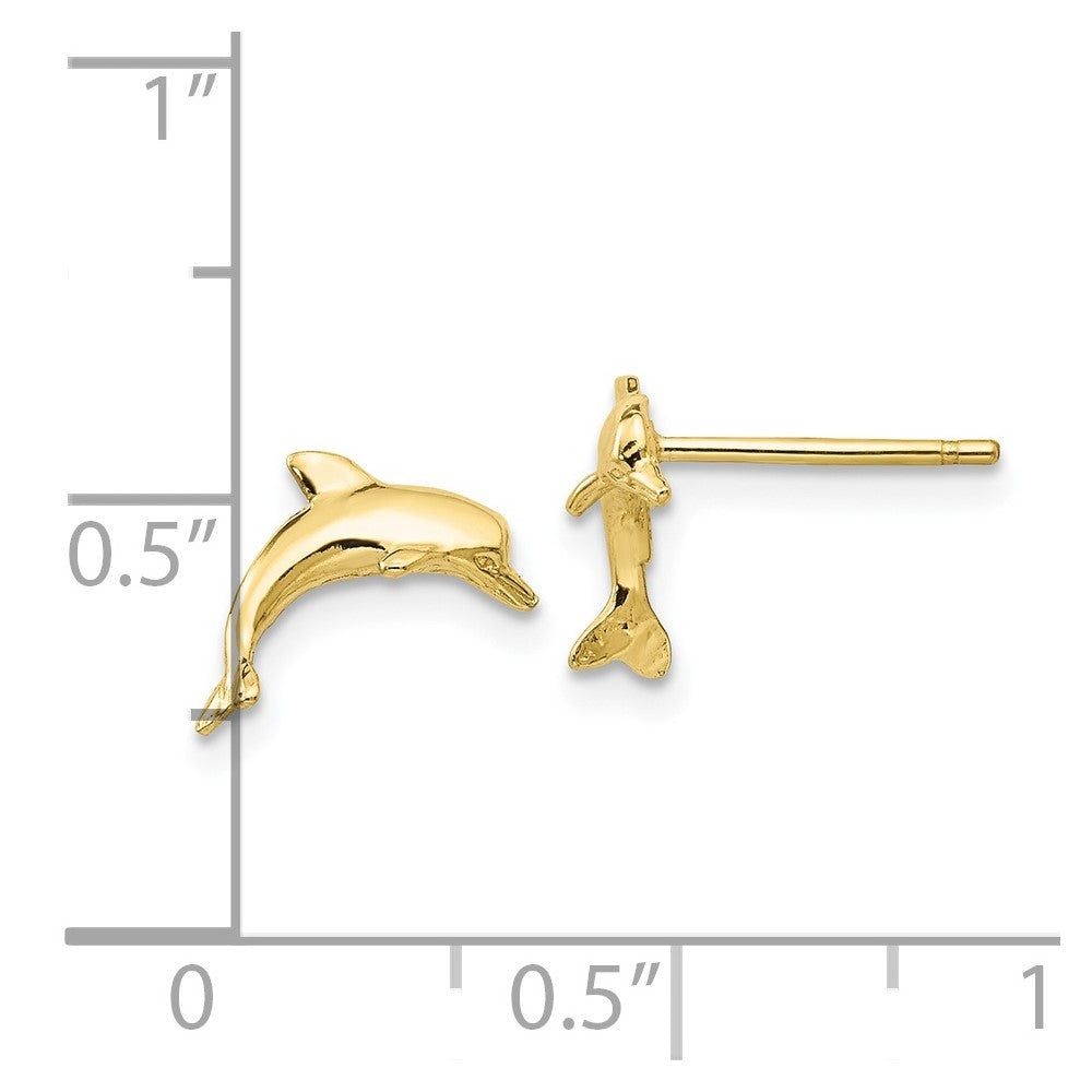 10K Gelbgold Delfin Ohrstecker