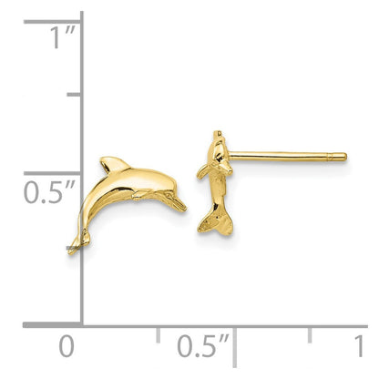 10K Gelbgold Delfin Ohrstecker