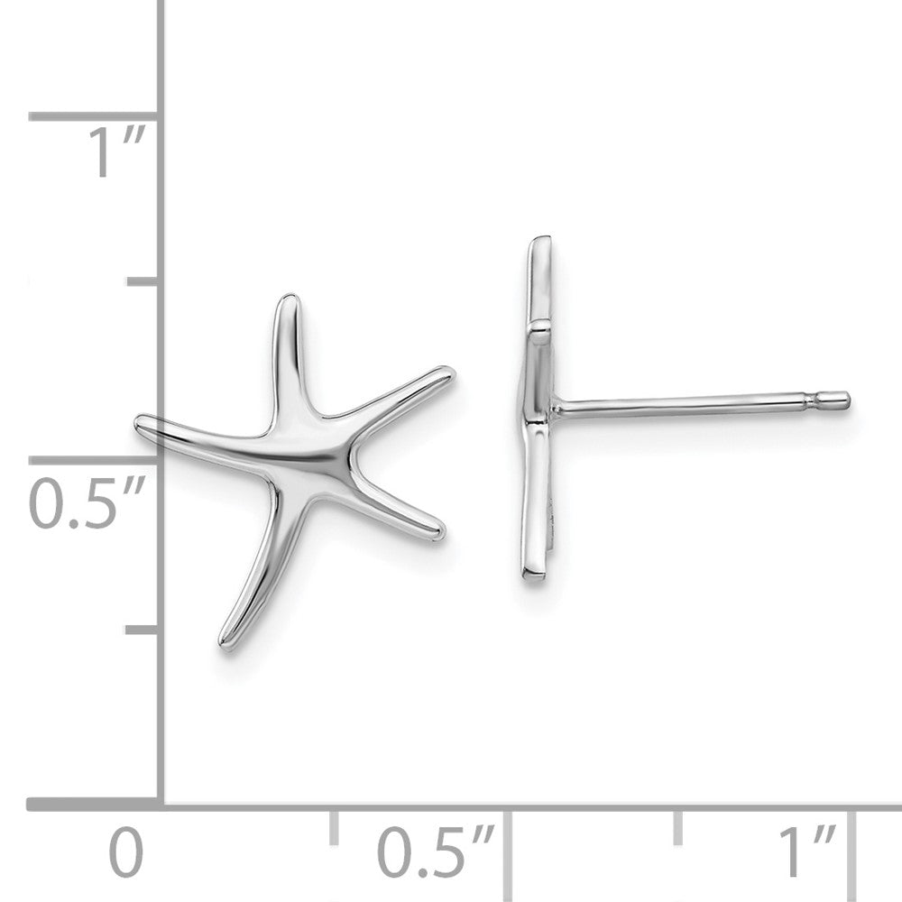 10K Weißgold 10K Poliert Mini Seestern Ohrringe