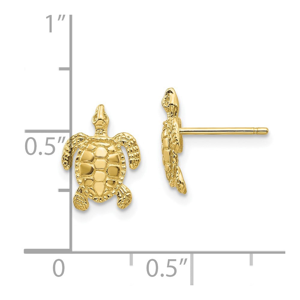 10K Gelbgold Schildkröte Ohrstecker